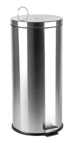 Abfalleimer, Pedal, Metall, 40 l, verchromt